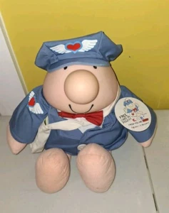 Vintage 1988 Large Special Delivery Ziggy Mailman Plush Stuffie 18" Comic Toy - Picture 1 of 7