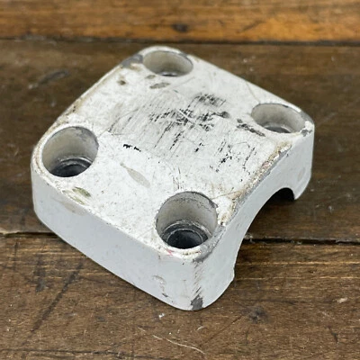 Old School BMX Redline Forklifter Stem CAP White Square Corner Neck 1 in OG 80s - Image 1 of 4
