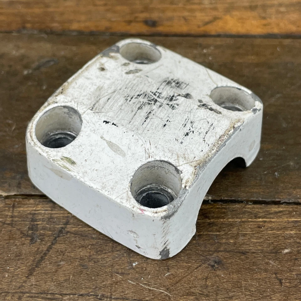 Old School BMX Redline Forklifter Stem CAP White Square Corner Neck 1 in OG 80s - Image 1 of 4