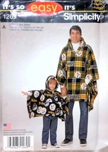 Simplicity Sewing Pattern 1269 Stadium Poncho Adult and Child Sizes Fleece Uncut - Picture 1 of 5