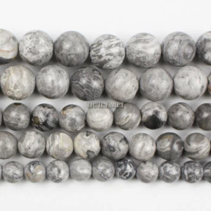 Natural Map Jasper Stone Gemstone Round Beads 4mm 6mm 8mm 10mm 12mm 15.5" - Picture 1 of 8