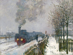 Train Travel by Claude Monet Canvas Print Wall Art Picture For Living Room Decor