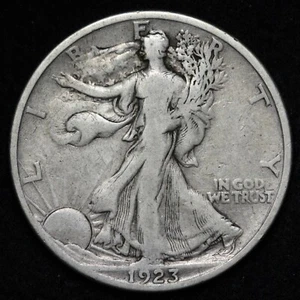 1923-S Walking Liberty Silver Half Dollar FINE+ E341 T - Picture 1 of 2