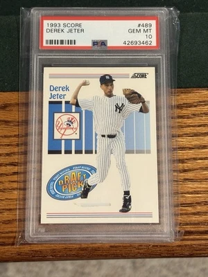 1993 SCORE Derek Jeter #489 Rookie RC PSA 10 GEM MINT - Image 1 of 2
