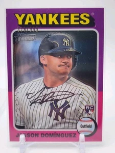 2024 Topps Heritage Chrome Jasson Dominguez Rookie #'d /999 (RC) - Picture 1 of 3