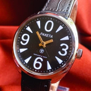 Sowjetische Raketa Armbanduhr UdSSR Vintage Herrenuhr Raketa Big Zero Serviced - Bild 1 von 12