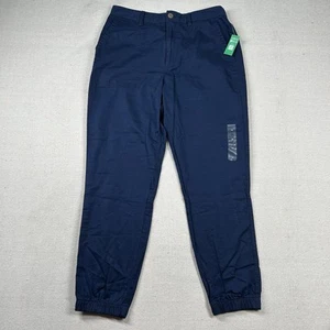 Gap Pants Womens 10 Girlfriend Jogger Elastic Waist High Rise Navy Blue - Picture 1 of 11