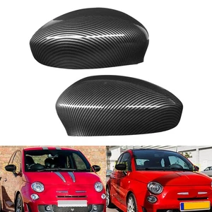2x Außenspiegel Spiegelkappen Spiegelgehäuse Carbon-Stil Für Fiat 500 2007-2023 - Bild 1 von 12