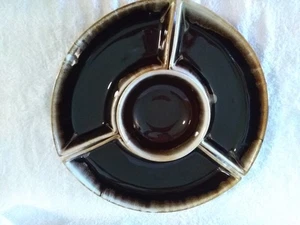 Vintage MCM Pfaltzgraff Brown Drip Glaze Stoneware 4 Piece Lazy Susan #308 - Picture 1 of 10