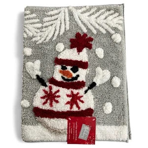 Weihnachten Badematte getuftet Plüsch 20”x30” Schneemann Design rutschfeste Unterseite - Bild 1 von 7