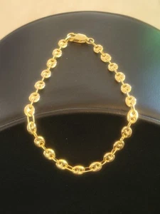 14k Gold Puff Mariner Bracelet - Picture 1 of 5