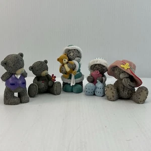 Teddy Bear Figurine Bundle – Set of 5 – Individually Boxed – Rare & Detailed - Picture 1 of 15