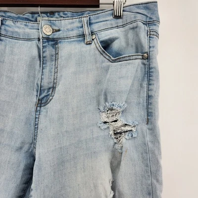 Refuge Distressed Ripped Light Wash Skinny Jeans Stretch Denim Size 16 Grunge - Image 1 of 4