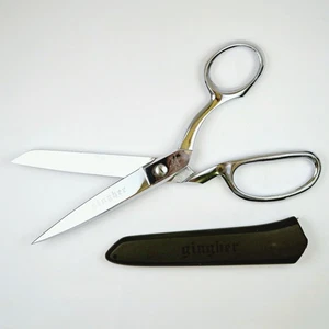 Tijeras de modista Gingher 8" cromadas de tela Brasil con funda JRB - Imagen 1 de 6