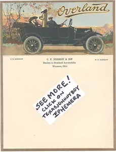Membrete a color C 1915 AUTOMÓVIL POR TIERRA Wauseon OHIO C E Disbrow & Son - Imagen 1 de 1