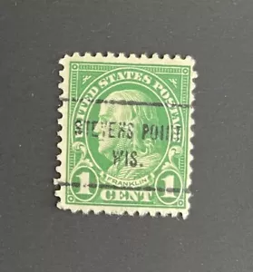 Stevens Point, Wisconsin Type 713 Precancel - 1 cent Franklin - U.S. #632 - WI - Picture 1 of 1