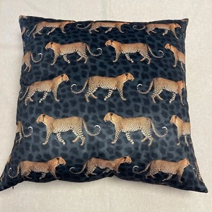 Hand Made Double Sided Velvet - Large Cushion Cover with Leopards - Picture 1 of 4