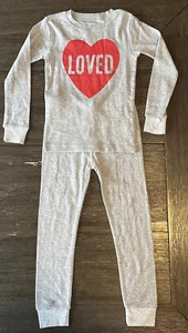 2-Piece Unisex Valentine's Day Cotton PJs Loved Heart Gray Red Matching Family 5 - Picture 1 of 14