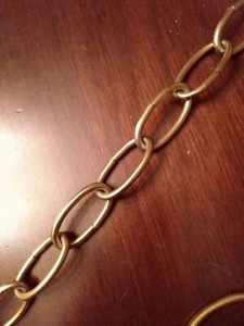 90 inch long ANTIQUE BRASS FINISH NICE SOLID LINK CHANDELIER CHAIN - Picture 1 of 2