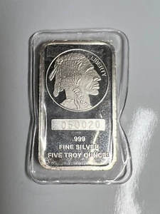 5 oz SilverTowne Buffalo .999 Silberbarren mit S/N in versiegelter Münzverpackung - Bild 1 von 4