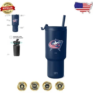 Bicchiere 30 oz Columbus Blue Jackets con licenza ufficiale - regalo perfetto per i fan - Foto 1 di 4