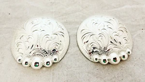 Manzanillo Silberplatte Conchos Hansen Western Getriebe Schraubrücken Pferd Tack Paar - Bild 1 von 2