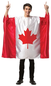 ADULT CANADA MAPLE LEAF FLAG TUNIC PARTY PARADE HALLOWEEN COSTUME GC1981 - Picture 1 of 1