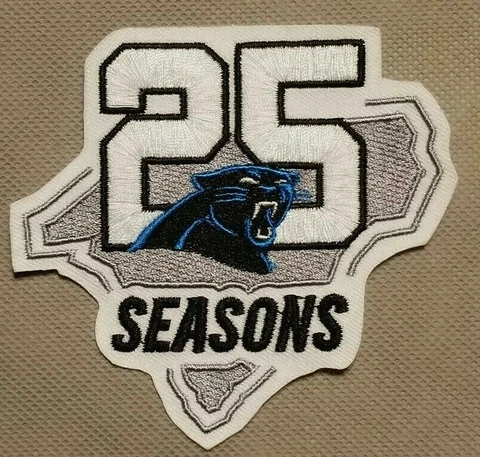 Carolina Panthers 25 Season Patch Football Jersey Silver Anniversary Patch 25th Cover