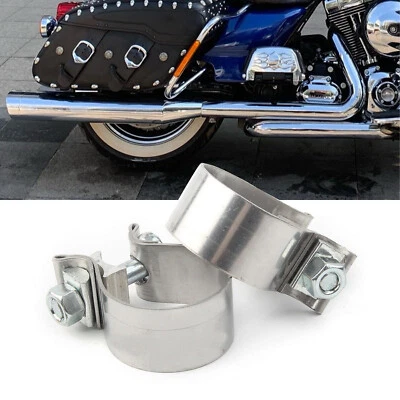 1.75" Exhaust Clamp on Header For Harley Electra Glide Road King Fat Boy FLSTF Foto 1 de 4