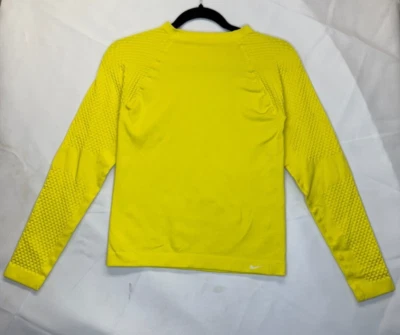 Nike DRI-FIT Kids Seamless Vibrant Yellow Compression Shirt Long Sleeves Size M - Image 1 of 3