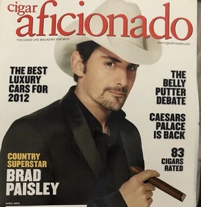 Cigar Aficionado Magazine April 2012 Brad Paisley - Picture 1 of 9