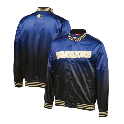 Mens Mitchell & Ness NBA Golden State Warriors CNY Satin Full-Snap Jacket - Image 1 of 3