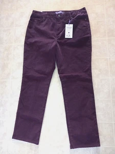 Gloria Vanderbilt Amanda Slim Leg Wine Classic Rise Corduroy Pants 16S NWT - Picture 1 of 3