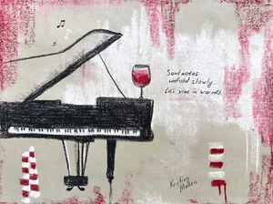 Soul Notes Unfold Slowly Like Wine in Warmth, Kristina Mallen|Original Drawing - Picture 1 of 9