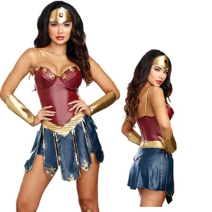 Anime Mujer Maravilla Disfraz Superhéroe Halloween Juegos con disfraces Vestido Conjunto Fiesta Traje - Imagen 1 de 9