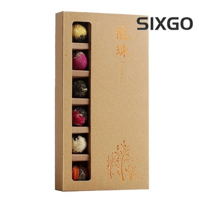 140 g Yunnan Pu'er té crudo 18 piezas hecho a mano bola de dragón flor té caja de regalo conjunto Foto 1 de 4