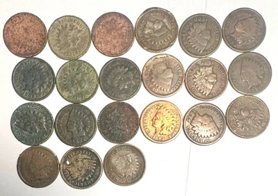 INDIAN HEAD CENT PENNY 1863-1909 LOT of 21 - Image 1 of 2