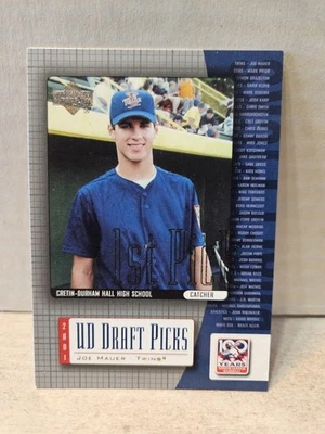 Selecciones del draft de la cubierta superior 2001 #1 Joe Mauer Minnesota Twins Foto 1 de 2
