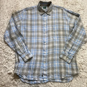 Robert Talbott Shirt Mens Large Plaid 100% Linen Button Down Long Sleeve - Picture 1 of 19