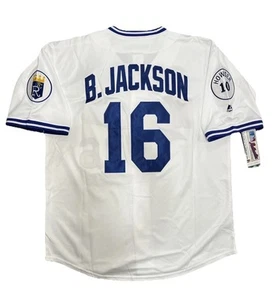 Camiseta deportiva blanca para hombre Bo Jackson 1987 Kansas City Royals Cooperstown Home grande - Imagen 1 de 3