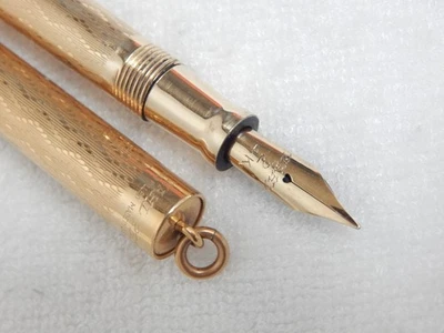 LOTE # 408U. CANETA TINTEIRO VINTAGE WAHL FOLHEADA A OURO ANEL SUPERIOR. MUITO FLEXÍVEL NOVO NA CAIXA - Imagem 1 de 4