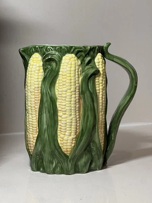 Jarra de maíz estilo mayólica Shawnee de colección grande cerámica granja cocina decoración Foto 1 de 4