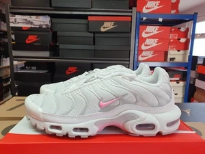 Nike Air Max Plus TN Tuned Summit White Pink Rise UK 9 US 11.5 EUR 44 HF0107 100 - Picture 1 of 7