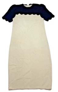 St John Collection Womens Dress Size 4 Marie Gray Ivory Black Knit Vintage USA - Picture 1 of 8