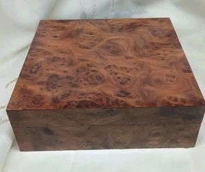 Vintage Exquisite Santoro Secco Italian Ceder Cigar Humidor W/ Burlwood Veneer  - Picture 1 of 11