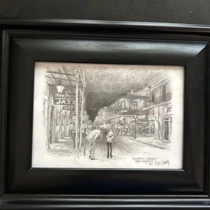 Don Davey Bourbon Street New Orleans Art Signed Pencil Print Drawing - Picture 1 of 18