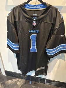 New Detroit Lions Jameson Williams STITCHED  #1 BLACK Jersey Mens XL - Picture 1 of 11