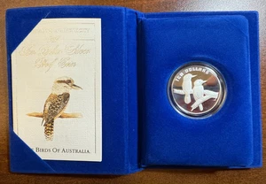 1989 Australia $10 Silver Proof Coin, Birds of Australia - Kookaburra Box & COA - Picture 1 of 8