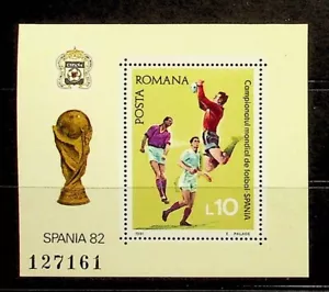 ROMANIA Sc 3048 NH SOUVENIR SHEET OF 1981 - SOCCER WORLD CUP  - Picture 1 of 1