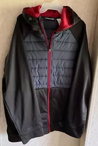 Reebok Men's Jacket Hybrid Puffer New Size 3XL Long Sleeves Hood Full Zip Front - Picture 1 of 5